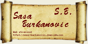 Saša Burkanović vizit kartica